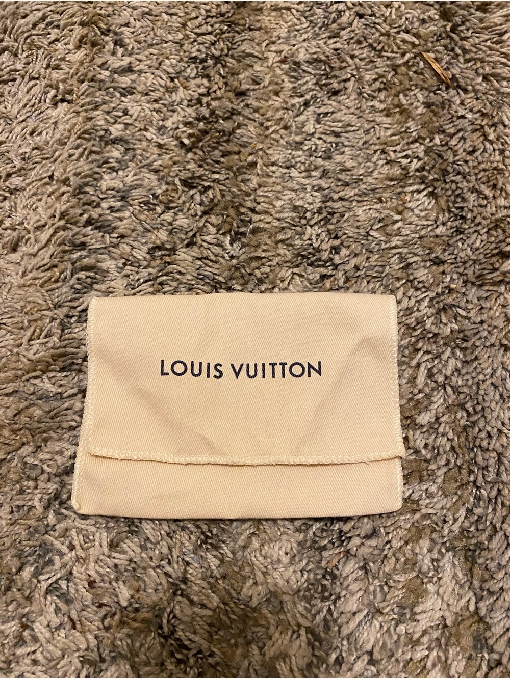 Louis Vuitton Beige Canvas Accessory Pouch with Logo